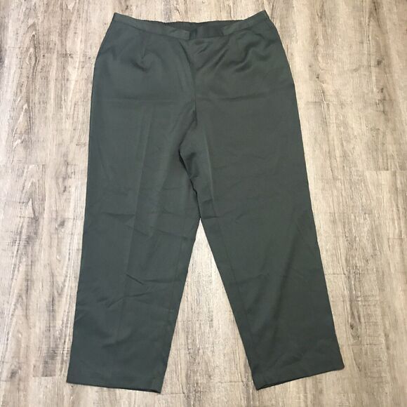 C.B. Collections Pull On Green Dress Pants ~ Sz 22W ~ High Rise ~ 29" Inseam - Picture 2 of 6